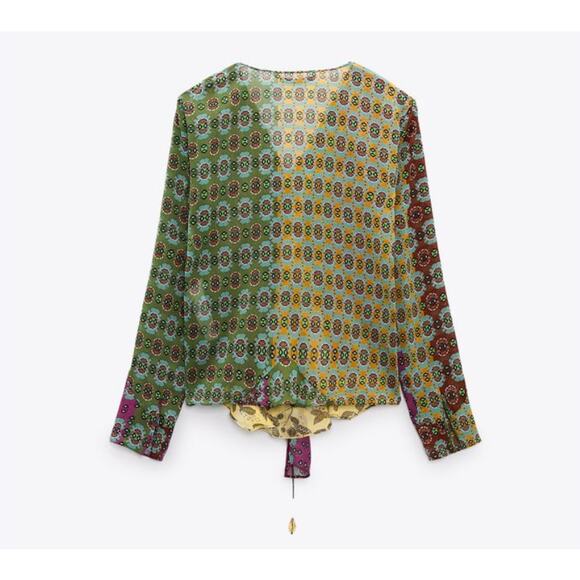 ZARA Floral Sheer Blouse Size X-Small NWT - Picture 12 of 13